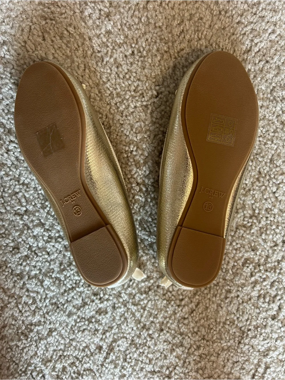 J. Crew Metallic Gold Ballet Flats